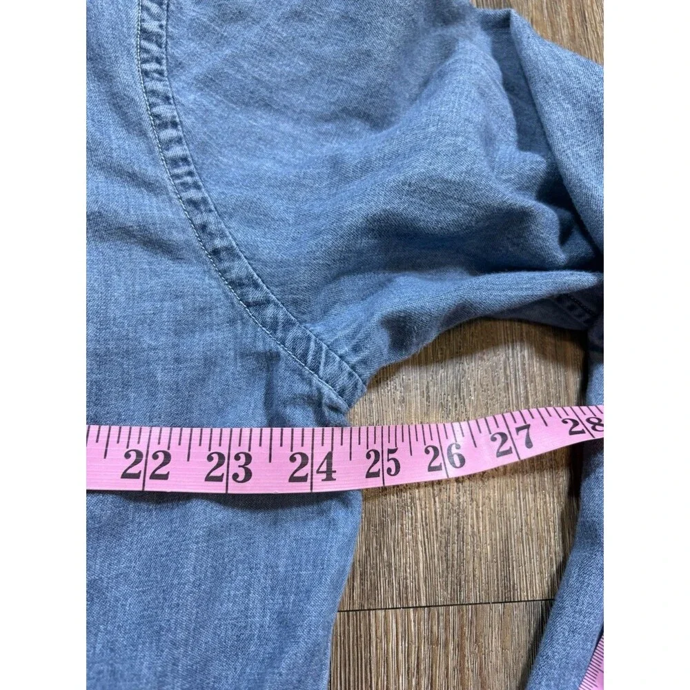 J. Crew Classic Button Down Shirt Men’s Blue Chambray Long Sleeve  XL